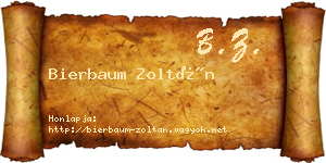 Bierbaum Zoltán névjegykártya